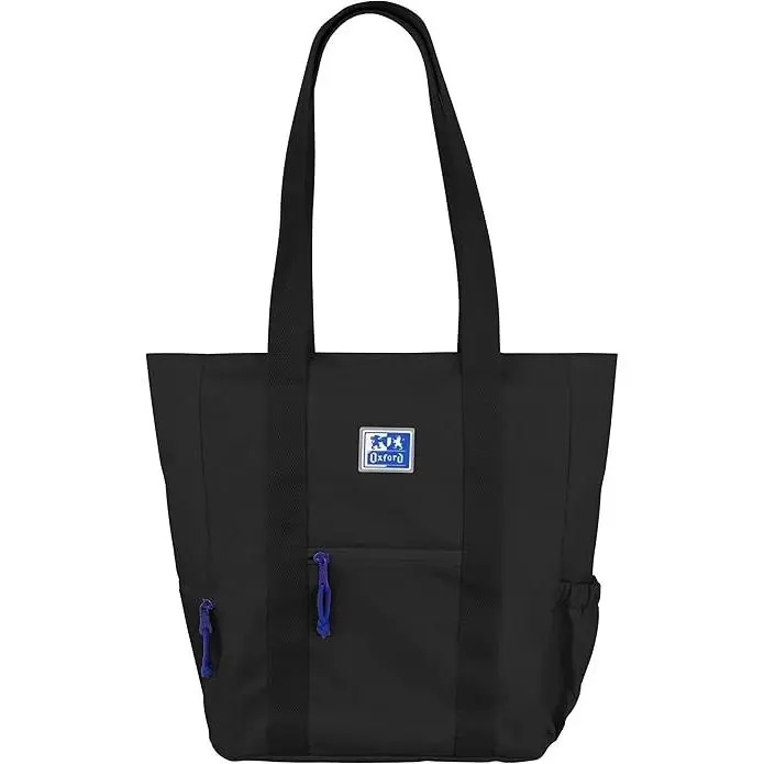 Oxford B-Trendy, Bolso Tote de Hombro o Bandolera, 38cm, Bolsillo Acolchado para Portátil. Color Negro - 1