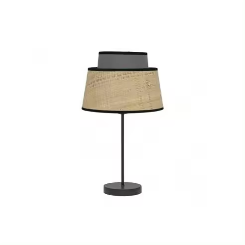 FABRILAMP Lámpara de Mesa Sobremesa Jia 1xe14 Natural/Gris 40x20x20 Cm - Diseño Moderno - 1