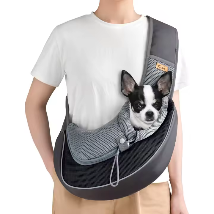 Portabebés Cuby Pet para perros pequeños y gatos, con cierre de cordón y gancho de seguridad con cremallera, triple diseño - 1
