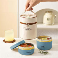 Juego De Contenedor Almuerzo Portátil Aislado Con Acero Inoxidable Para Adultos, Caja Bento Piletas Térmicas a Prueba De Fugas - details 0