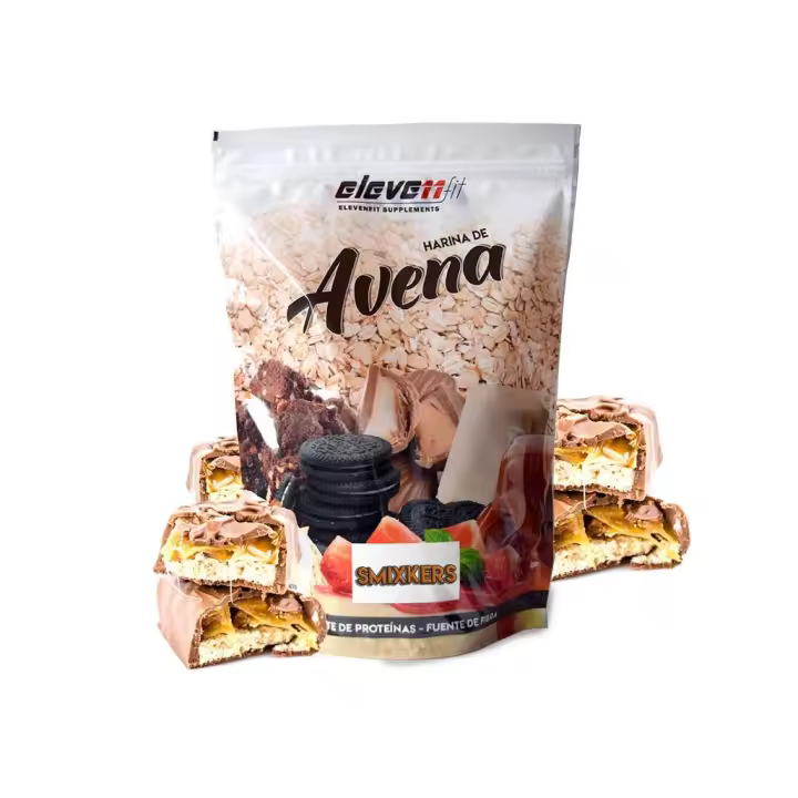 Eleven Fit Harina de Avena / Fuente de Hidratos de Carbono y Proteínas - Ideal para Tortitas - 18 Deliciosos Sabores - Efecto Saciante y Beneficios de Alta Nutrientes Sabor Smixkers 1KG - 1