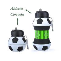 Botella de agua plegable para niños y niñas sin bpa. Cantimplora infantil para camping, personalizada con tu deporte. Balon de agua compacto para regalo barato y original. Pelota reutilizable de silicona para viaje, colegio, gimnasio, running... - details 0