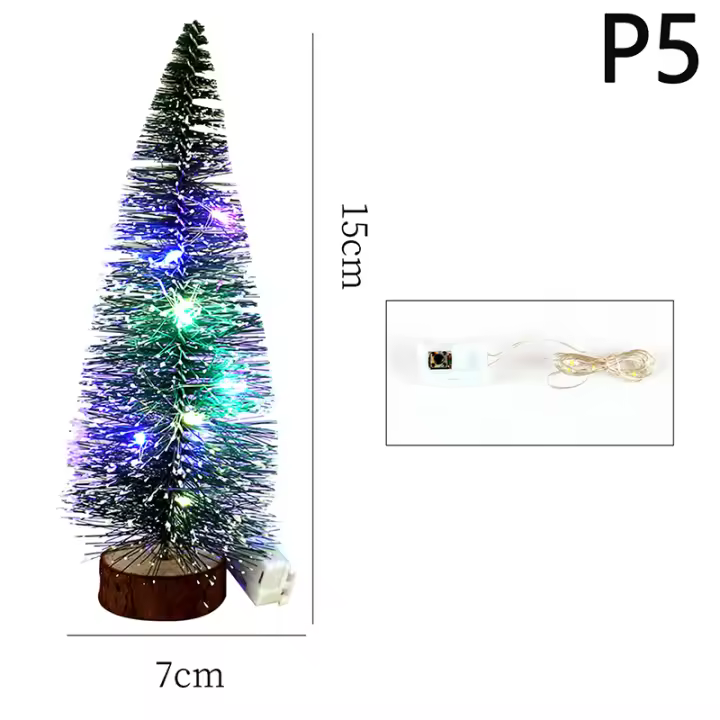 Decoración De Navidad LED Miniátrica Para Escritorio Árbol Luminoso DIY Adornos Para Oficina Y Fiesta En Casa Material Plástico - 1