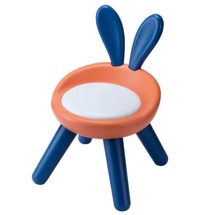 Silla de Actividades de plástico para niños Pequeños con orejas de cono, soporte de respaldo y Banco Redondo duradero, de Juguetes Sala, dormitorio, Escuela, taburete adecuado para niños y - 1