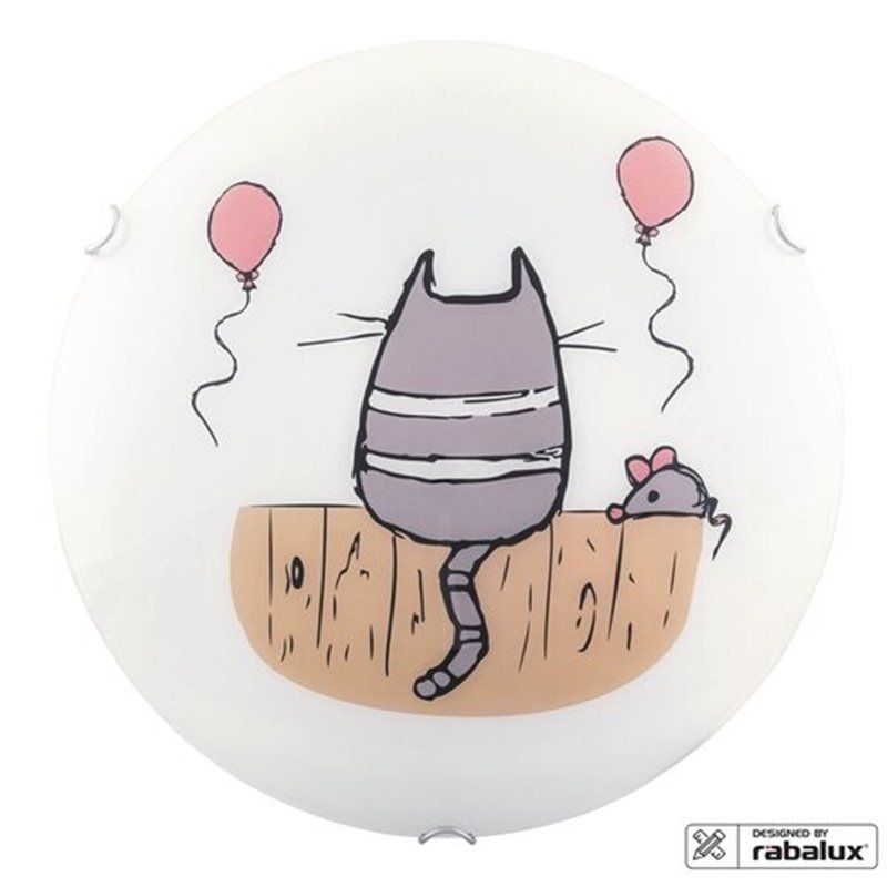 Aplique Pared Gato Infantil E27 Cristal Multi Metal IP20 CATHY  RABALUX