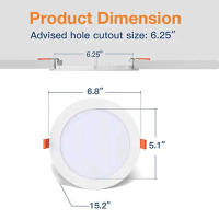 Tuya Inteligente Iluminación Recubierta De 6 Pulgadas Control Con APP Smart Life 12W Alta Brillo Cambio De Color RGBCW Dimmer Downlight - details 3