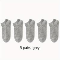 Calcetines De Tobillo Cómodos Y Transpirables Para Hombre Y Mujer Negros Blancos Grises Paquete De 5 O 10 Pares Para Primavera Verano - details 10
