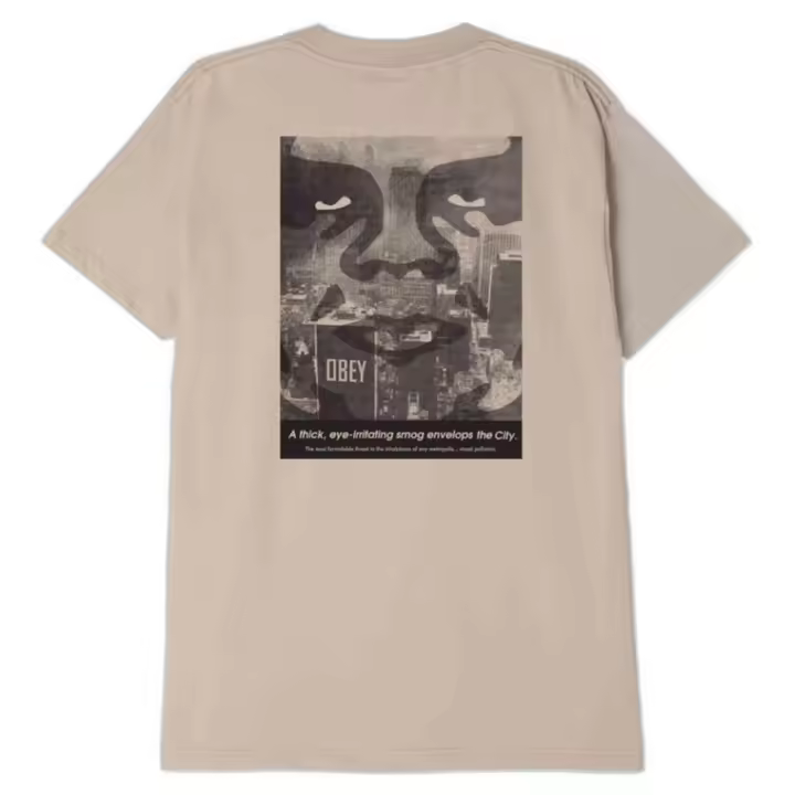 Camiseta de Manga Corta Obey  para unisex en color beige - 1