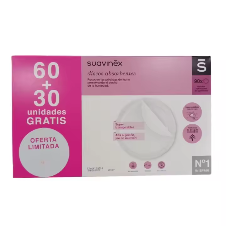 SUAVINEX DISCOS ABSORBENTES PROTEGESENOS NATURE 60+30 UDS - 1