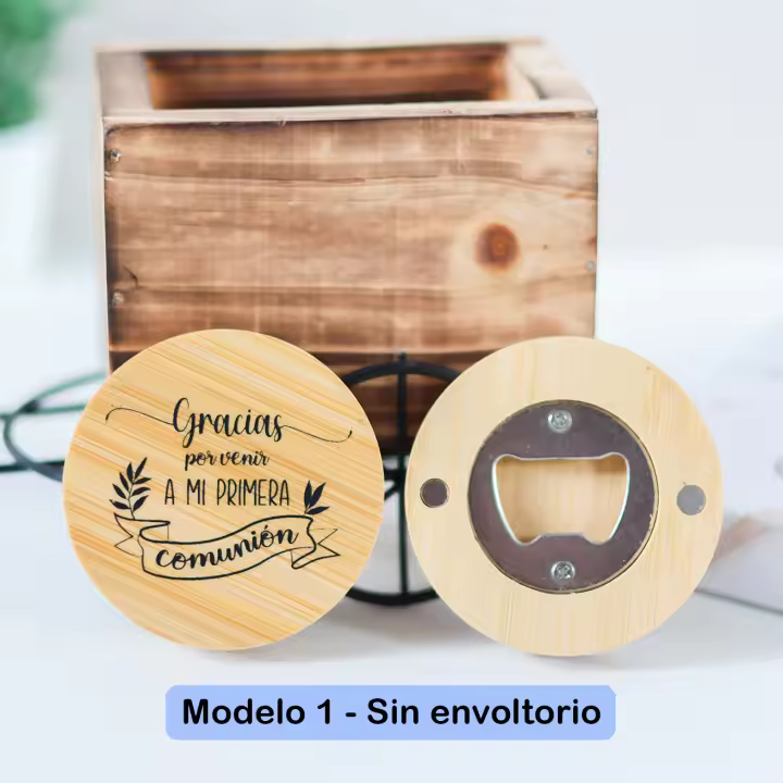 Pack de 9 a 36 unidades de Abridor de madera con frases, abridor de botellas, Imán para la nevera, Frases de comunión, madera de alta calidad, detalles para invitados de comunión, No personalizable, regalos para invitados de comunión, Regalantes.com - 1