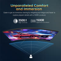 KTC 32 Pulgadas Gaming Monitor Curvo Pantalla para PC juegos, 180Hz 2K QHD 2560*1440, 1ms, 125% sRGB, Panel HVA 1500R Sin Marco, 2*HDMI2.0, 2*DP1.4, Low Blue Light, FreeSync & G-Sync, compatible con montaje en pared, ideal para juegos FPS, RTS, RAC, MOBA - details 5