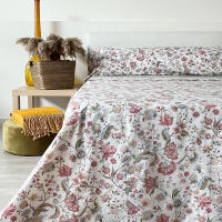 Juego de Sábanas Algodón 3 o 4 Piezas Estampado Flores Verde Cama 90 Bajera Encimera Almohadas – Confort y Estilo para Tu Hogar – Alo Home - details 1