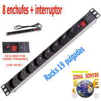 Regleta 8 enchufes para rack 19 pulgadas con interruptor. TRICOM - details 1