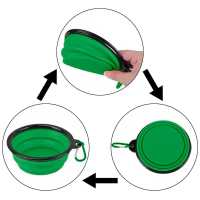 Ociodual Comedero Plegable Plato Bowl 350ml Color Verde para Alimentar Perros Gatos Mascotas Cuenco Tazón Fuente Alimentación Bebedero Portátil Silicona Flexible Taza Copa Viaje - details 4