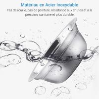 Cuenco para gatos y perros, dispensador de agua silencioso con botella, antiderrame y cuenco de acero inoxidable antideslizante para mascotas (blanco) - details 3