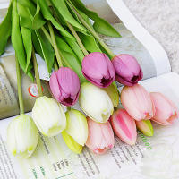 5pcs/Bunch Tulipes Artificiales Rosa De Alta Calidad Silicona Para Decoración De Hogar Y Bodas Flor Falsa Realista Para Bouquet - details 2