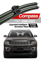 LimpiaFachada LimpiaPantalla Antiniebla Para Jeep Compass MK MP 2006-2023 Plegable Inteligente De Banda Natural De Goma Accesorios De Ventanas Delanteras 2 Piezas - details 0