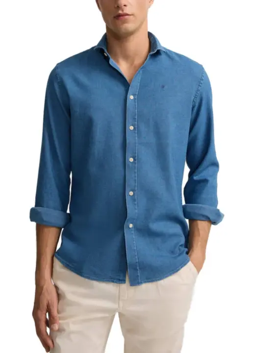 Camisa Silbon sport estructura denim regular para hombre - 1