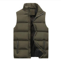 Chaqueta De Invierno Para Hombre Casual Sin Mangas Cálida Chaleco Impermeable Con Cierre De Cremallera Chaqueta De Poliéster Y Algodón - details 2