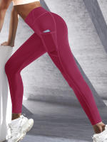 Leggings De Cintura Alta Para Mujer Con Bolsillos Pantalones De Yoga Elásticos Para Fitness Y Correr Talla Verdadera - details 15