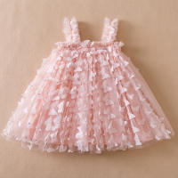 Vestido De Princesa Para Bebé Niña Verano 2024 Con Mariposa 3D Vestido De Cumpleaños De Tul Para Niñas Crianza Ropa Infantil 1-5Años - details 12