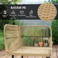 Outsunny Conjunto de Jardín Exterior de Ratán Sintético de 4 Piezas Muebles de Jardín Exterior en Forma de L Incluye 2 Sofás de 2 Plazas 1 Sillón Esquinero 1 Mesa de Centro con Cojines Natural - details 4