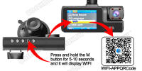 Cámara DVR De Coche WIFI 3 Canales Dash Cam Registrador Interior De Vehículo Mini Registrator FHD 1080P Video Recorder - details 6