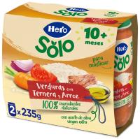 Hero Baby Pack Tarritos Trocitos Verduras con Ternera y Arroz. Para Bebés de a Partir de 10 meses. 6 Packs de 2x235gr - details 0
