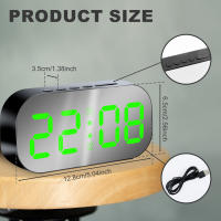 Reloj De Alarma Digital Con Luz Nocturna Dimmer De 5 Niveles Y Mostrador De Temperatura USB Moderno Para Dormitorio - details 4