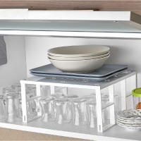 MAXHOME-Estante Plegable Multiusos,Estante apilable para cocina,gabinete,bandeja de almacenamiento para encimera 27.5X31.5X15.5cm - details 1