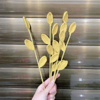 Decoración De Mesa Hecha a Mano Con Flores De Ganchillo Y Hojas De Eucalipto Tejidas Arreglo Artificial De Plantas Para El Hogar - details 10