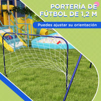 Outsunny Columpio Infantil 3 en 1 Columpio para Niños de 3-8 Años con Canasta y Portería de Fútbol Desmontable Marco de Acero Carga 45 kg para Exterior Multicolor - details 4