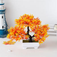 Planta Artificial De Bonsái En Maceta Pequeña Para Jardín Decoración De Hogar Y Mesa Material De Plástico Ornamento De Flor Sin Mantenimiento - details 16