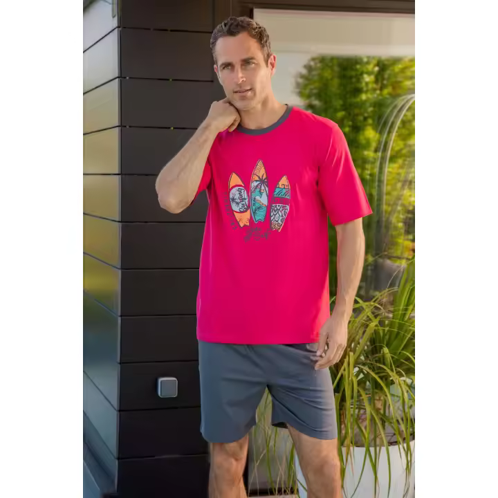 Pijama Hombre Verano 255016 Rojo Muslher - 1