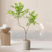 Planta Artificial De Bambú Y Hojas De Nandina Verde Falso Para Decoración De Jardín Interior Y Exterior Tamaño Grande 76-140cm - details 3