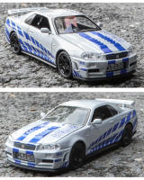 Modelo De Coche Deportivo GTR34 De 1:32 En Aleación De Metal Con Absorci\u00f3n De Choque De Cuatro Ruedas Luces Y Sonido Geniales Decoraciones De Escritorio - details 15