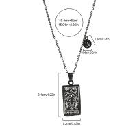 Collar Pendentivo De Acero Inoxidable Para Mujer Con Constelaciones Doble Cara En Color Negro Zodíaco Horóscopo Regalos - details 0