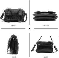 Bolso bandolera Gótico con Remaches y tachuela de Calavera para Mujer, de Piel sintético, type Mensajero, para el hombro, type pulsera, type billetera - details 1