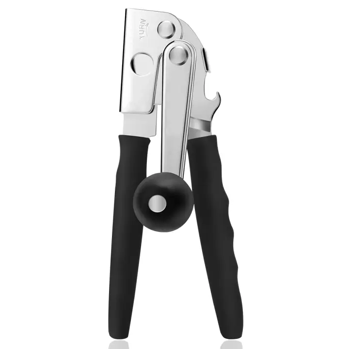 Leeseph Abrepuertas Comercial Manuales Con Mango Largo Y Cómodo Para Botellas De Lata Pesadas Fácil De Usar Para Grandes Latas Negro Y Plateado Para Cocina Restaurante - 1