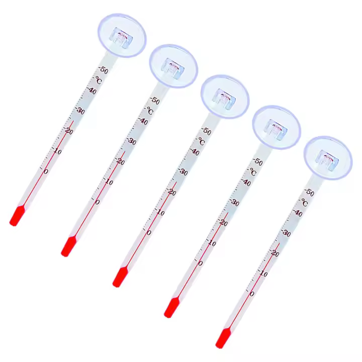 Termómetro Flotante Para Acuarios 5x Medición Precisa Para Agua Dulce Y Salada Tubo De Vidrio Con Ventosa Rango Grande - 1