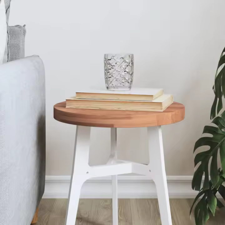 vidaXL Tablero redondo de madera maciza de haya Ø30x2,5 cm - 1