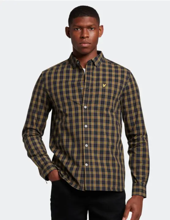 Camisa Lyle & Scott Checked Poplin Verde - Ocasiones Informales - 1