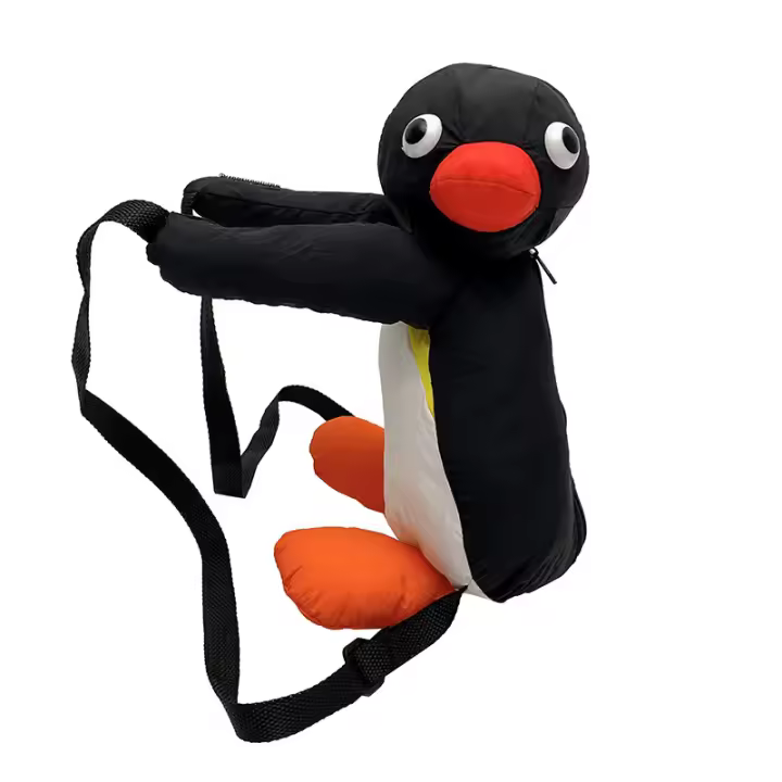 Mochila De Peluche Pingüino 38cm Juguete De Peluche Suave Para Niñas Regalo De Cumpleaños Bolsa De Hombro Animal De Peluche Unisex - 1