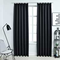 vidaXL Cortinas Opacas con Ganchos 2 Piezas 140x245 cm Casa Decoración Color Gris,  Antracita,  Taupé y mas - details 3