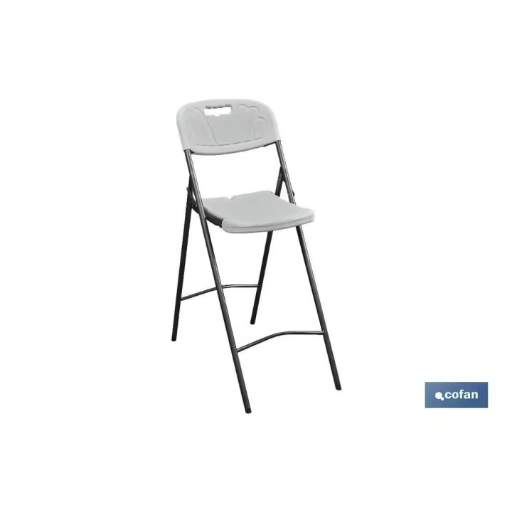Silla alta plegable blanca altura asiento 74cm   caja 2 unid. - 1