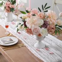 Mantelos De Gauze Semi-Transparente Blanco Vintage Rustic Para Bodas Cumpleaños Decoración De Banquetes Arches Boho Cubierta De Mesa - details 4