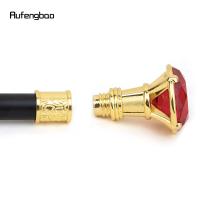 Bastón De Moda Rojo Diamante Dorado 93cm Punta De Goma Elegante Cosplay Para Caballeros Accesorio Decorativo Para Caminar - details 8