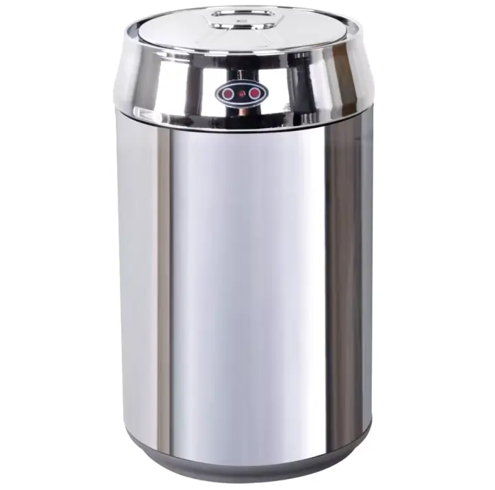 ORION91 Papelera o Cubo Basura Ø24cm x 48,4cm 12 L Tapa Con Sensor Inteligente CROMADO ACERO INOXIDABLE Oficina Teletrabajo - SpazioLuzio - 1