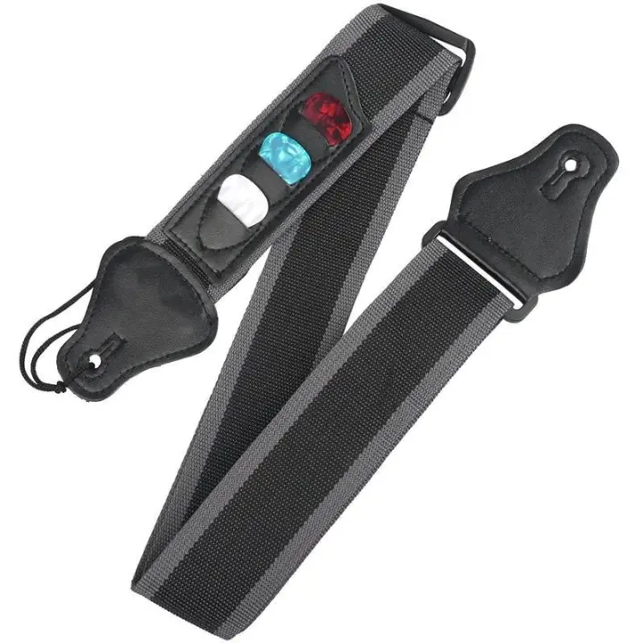 Correa De Guitarra Eléctrica Ajustable Con 3 Portadores De Acordes PU Cierre De Metal Para Acústica Y Bass Accesorios De Correa De Guitarra GYH - 1