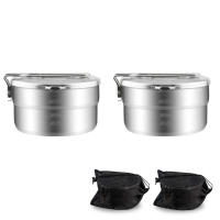 Estuche De Almuerzo De Acero Inoxidable 1.5L Con Bolsa De Almacenamiento Para Camping Montañismo Pesca Viajes Al Aire Libre - details 12